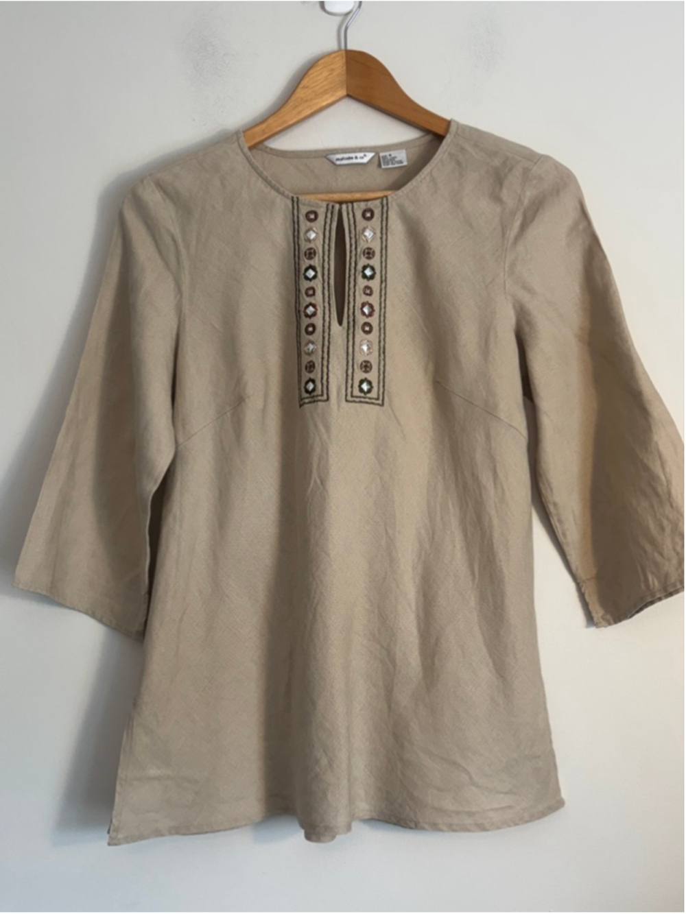 Malcolm & Co Linen Tunic Top Women's Size 4